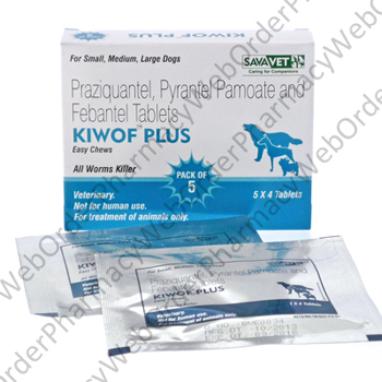 KIWOF PLUS (Praziquantel/Pyrantel Pannoate/Febantel) - 50mg/144mg/150mg (20 Tablets) P1